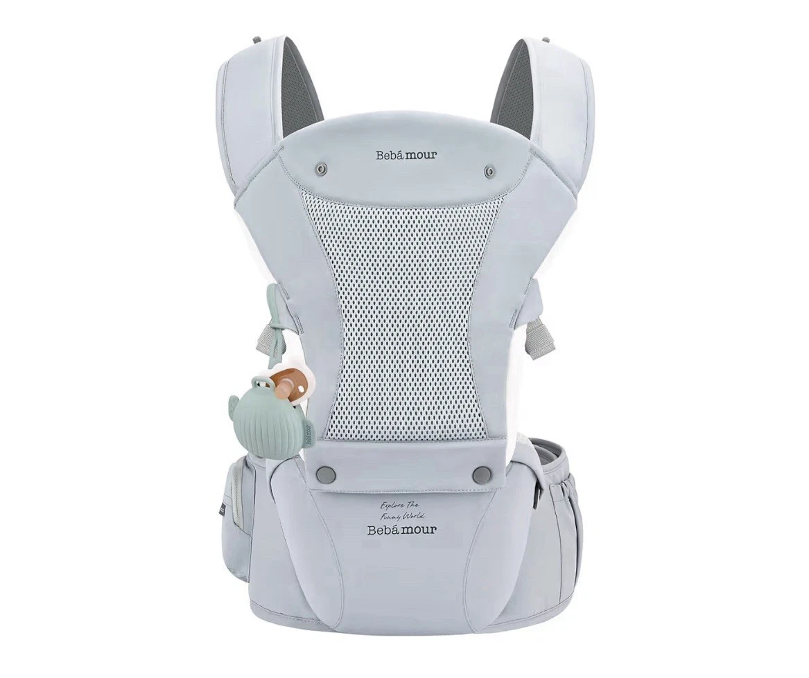 Bebamour Baby Carrier with Hip Seat 0-36 Months Teething Pads & Storage