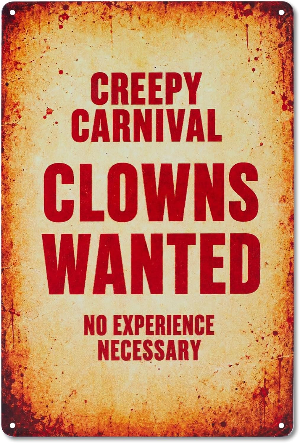 Creepy Carnival Metal Sign, Clowns Wanted, Vintage Halloween Sign ...