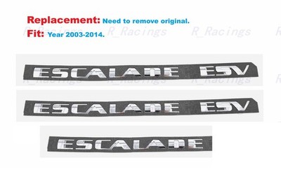 Replacement 3PCS Chrome Side Door Tailgate ESCALADE ESV Emblems Fit 2003-2014