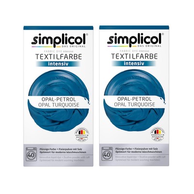Simplicol Textilfarbe intensiv Opal-Petrol 150g 2er Pack