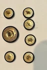 RARE: 7 CIVIL WAR Brass Coat / Uniform Buttons - PA. STATE ARSENAL- Harrisburg