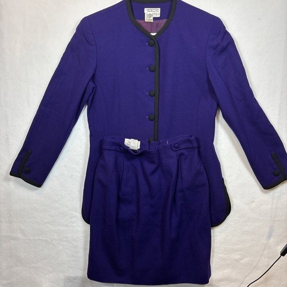 Talbots Purple Wool Blend Button Front Jacket Ski… - image 2