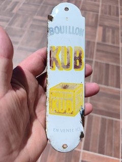 Ancienne Petite Plaque En Tôle Émaillée Bombé Bouillon Cube En Vente Ici Ed.Jean