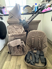 iCandy Sandstone Marl Single Travel System Pushchair Pram with Bassinet/Carrycot