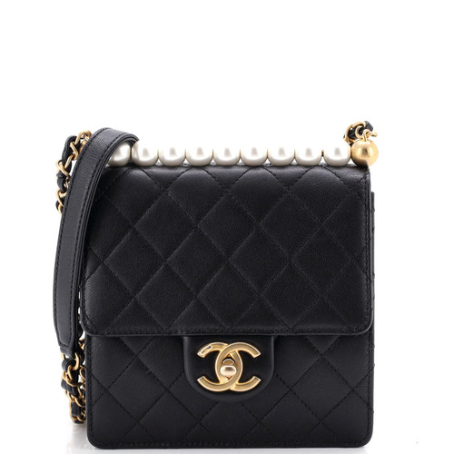 Chanel Chic Pearls Flap Bag Quilted Lambskin Mini