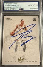 2022 Court Kings Works in Progress Jabari Smith Jr Signed Rookie Rc Psa 10 Auto