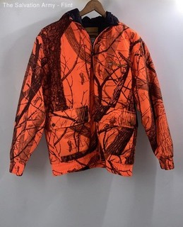 Whitewater Mens Orange Camo Long Sleeve Full Zip Hunting Jacket Size M 38/40