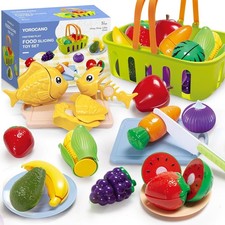 38-Piece Kids Kitchen Play Food Set - Pretend Cooking Accessories