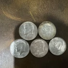 Kennedy Half Dollar 50C 1966 - 1969- Lot of 5 Circulated Coins Uncertified