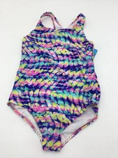 Speedo Girls Tie-Dye Pastel Chlorine Resistant UPF 50 Swimsuit, Multi, XL