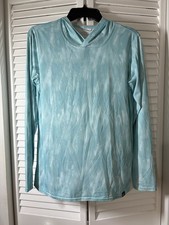 Patagonia Capilene Cool Daily Graphic Lightweight Hoodie Womens Aqua Blue Sz M