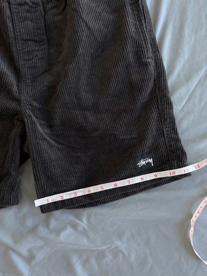 STUSSY AU Wide Wale Cord Beach Shorts Corduroy-Coal Size: 28, 30