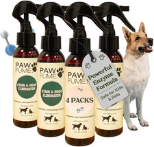 PAWFUME Stain  Pet Urine Odor Eliminator, 4-Pack   Removes Impurities in Second