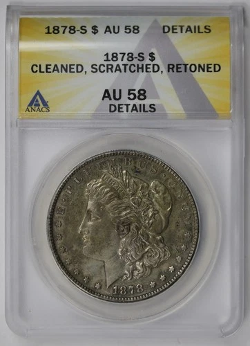 1878-S Morgan Dollar $1 AU 58 Details ANACS
