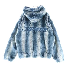Supreme Faux Fur Reversible Hooded Jacket 20AW Size L Ice Blue Acrylic Nylon GC