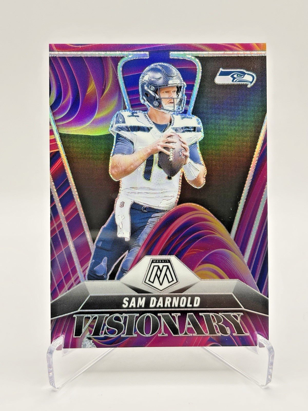 2025 Panini Mosaic Sam Darnold #22 Visionary Prizm CASE HIT SSP Seahawks 🔥