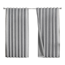 Tenda Oscurante Set 2 Pezzi Tessuto Blackout Termica Coprente 106x158 cm Grigio