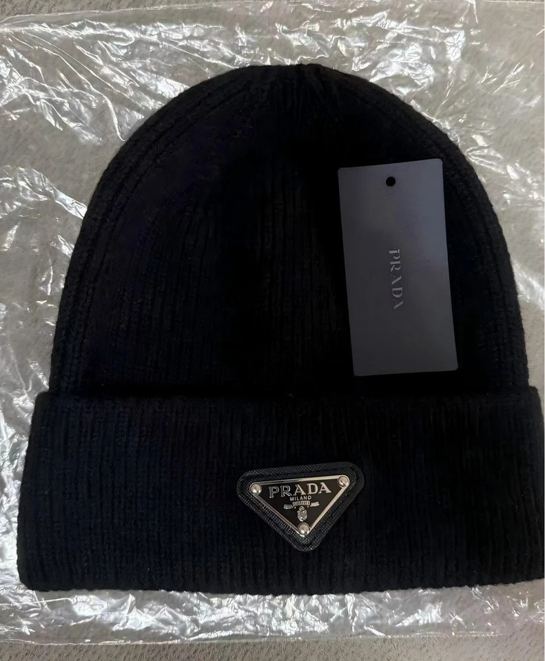 PRADA Milano Beanie Knitted Hat One Size Black Wool Unisex - Image 2 of 4