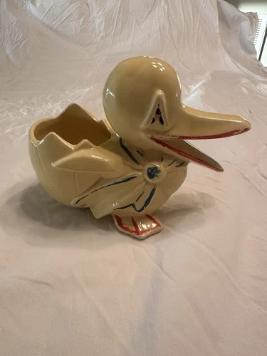 Vintage McCoy Yellow Duck Egg Planter Hand Painted from the 1940’s