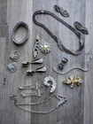 Lot of Vintage Costume Jewelry Pins Necklace Earrings Bracelet Broche