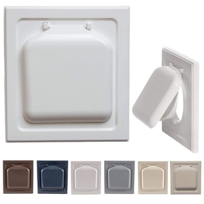 NO-PEST VENT 4 in. Wide-Mount Dual Door Wall Vent in White