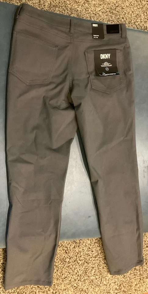 DKNY Pants Men's 34x29 Stanton Slim Fit Taper 5 Pocket Stretch Dark Grey NEW $79 - Image 4 of 4