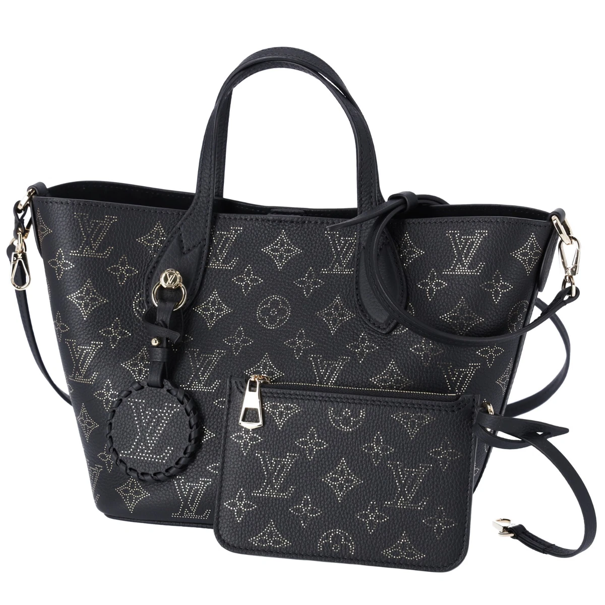 Louis Vuitton Blossom PM Monogram Mahina Noir M23393 Black Gold 
