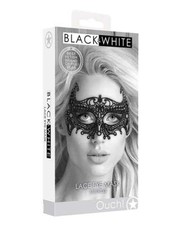 Shots Ouch Black White Lace Eye Mask - Empress Black
