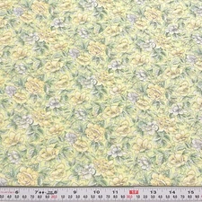 Vintage Peter Pan Fabrics Florals on Light Green Cotton Fabric Remnant 16" x 45"