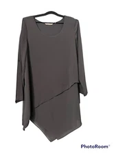 Soft Surroundings Medium Gray Layered Flowing Asymmetrical Tunic