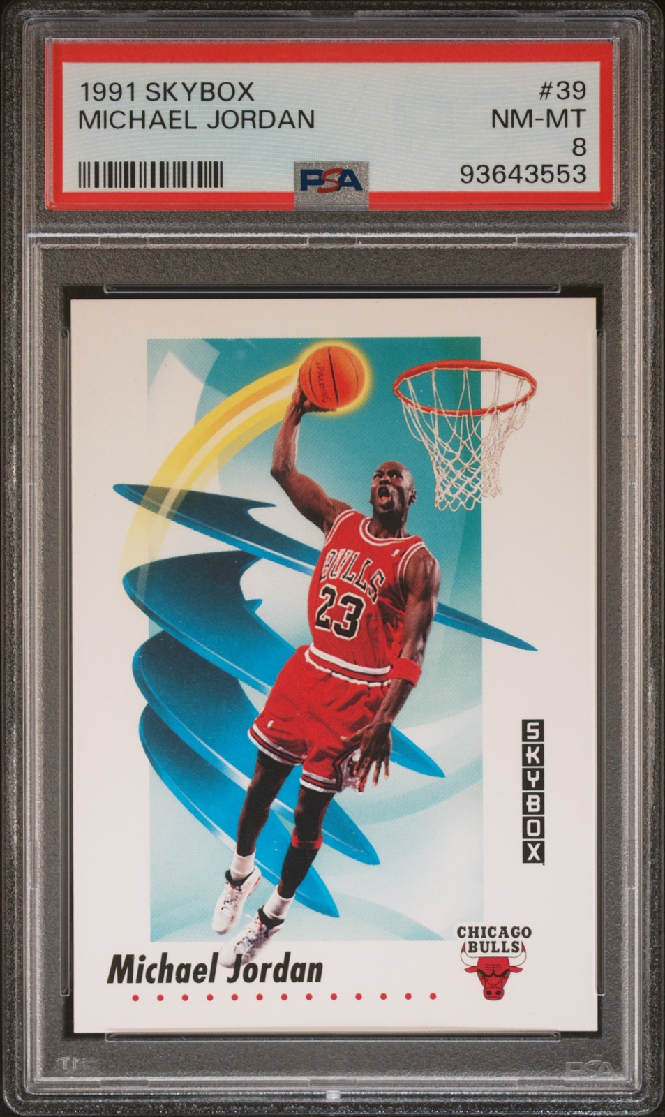 1991 Skybox #39 Michael Jordan PSA 8 Chicago Bulls GOAT Classic AIR Pose