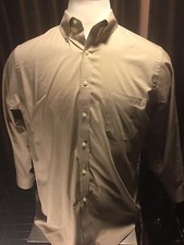 CHAPS WRINKLE FREE MEN'S BUTTON FRONT CHECKER BLUE SHIRT 16-16 1/2 32/33 LARGE