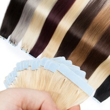 Invisib Tape In Glue 100 Human Hair Extentions Skin Weft THICK Full Head Wave