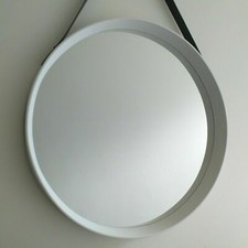 52cm Large Round Wall Hanging Mirror Deep White Frame Round Porthole Wall Mirror
