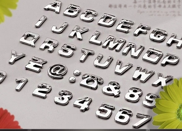 LETTRE 3D autocollant sticker adhésif auto Chrome voiture ahésive tuning argent