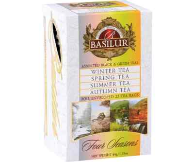 BASILUR Four Seasons Black and Green Tea Assorted in Envelopes - 25 pcs