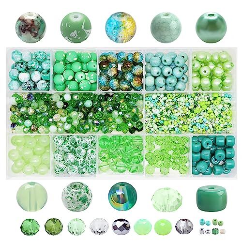 Lime Green Glass Beads Jewelry Making Kit, Light Green Light green