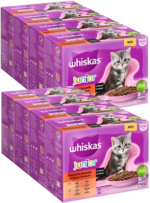 WHISKAS JUNIOR Katzenfutter Nass Klassische Auswahl in Sauce 96 x 85g