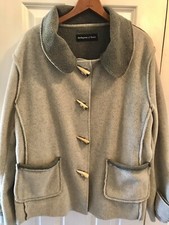 Sterlingwear Of Boston Fleece Pea Coat Overcoat Toggle Pockets Sz.l Moss Green