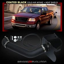 For 2004-2008 F150 5.4L V8 Cold Air Intake CAI Black Aluminum Piping Heat Shield