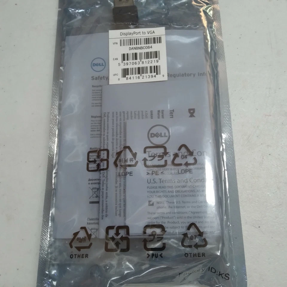 NEW Dell 0M9N09 Display Port to VGA Adapter Original Sealed Packaging - Image 4 of 4