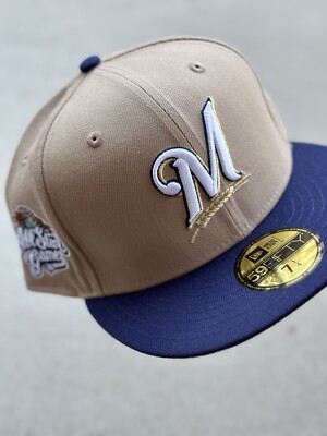 Milwaukee Brewers Classic Camel Two Tone Fitted 7 1/4 LidsHD Not Hat Club Lids