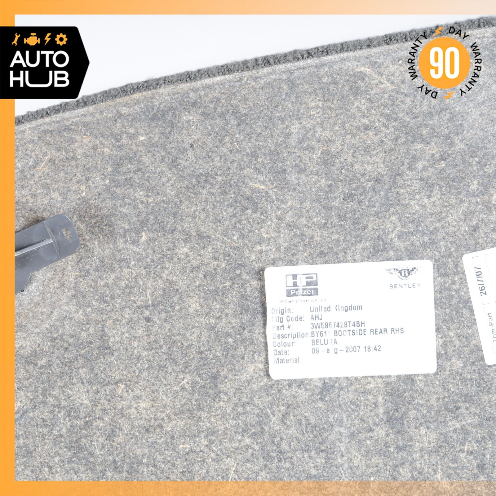 06-13 Bentley Continental Flying Spur Rear Trunk Lid Right Side Cover Panel OEM