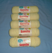 Lot of 5 Vintage Sayelle 4 Ply Worsted Weight 4oz Yarn Orlon acrylic baby yellow