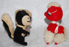 2 Dream Pet Stuffed Animals Lucy Lamb Sniffer Skunk Dakin Co. Made in Japan