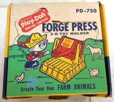Vintage 1962 Play-Doh Farm Animals Forge Press kit in original box 2 sets