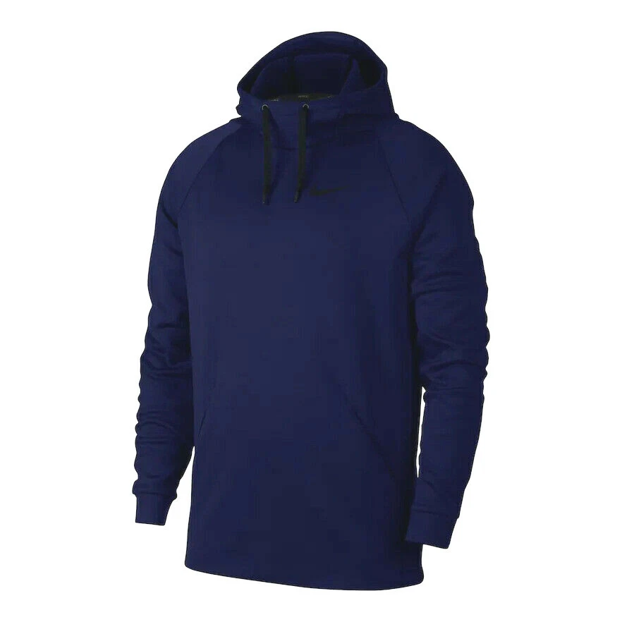 NEW MEN’S NIKE THERMA PULLOVER HOODIE SWEATSHIRT!!! IN BLUE VOID BLACK!!!