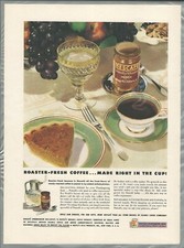 1946 NESCAFE advertisement, Nestle instant coffee, jar on dinner table