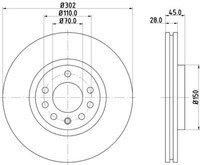 2X Hella 8DD 355 127-831 Bremsscheibe FüR Cadillac Opel Saab