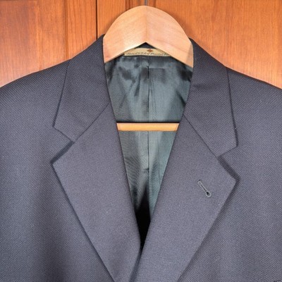 Joseph Abboud Blazer Mens 42L Navy Blue Super 100s 3 Button Sport Coat USA MADE